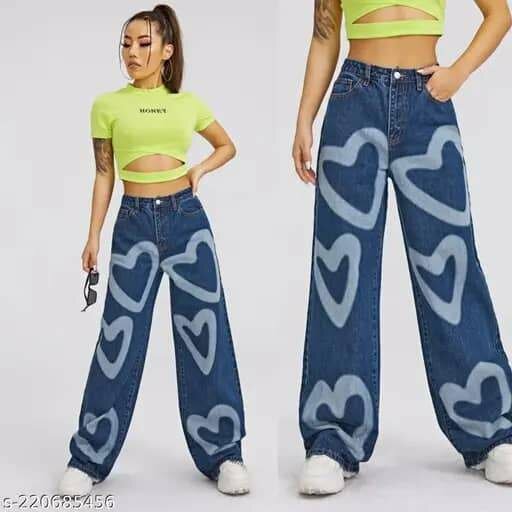 Jeans décontractés avec cœurs