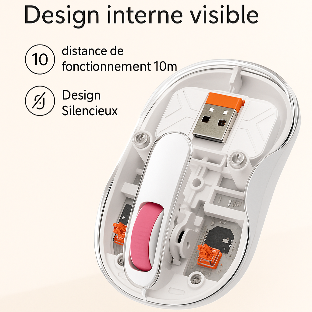Souris Sans Fil Transparente