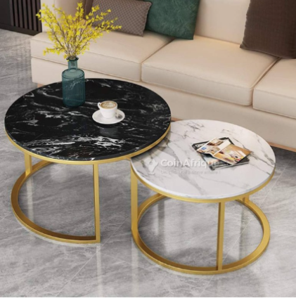 Tables centrale ronde un blanc et un noire