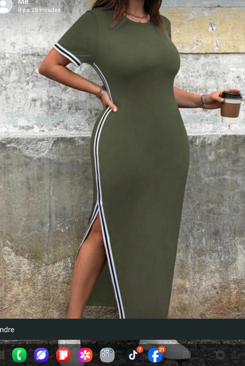 Robe longue kaki sportive