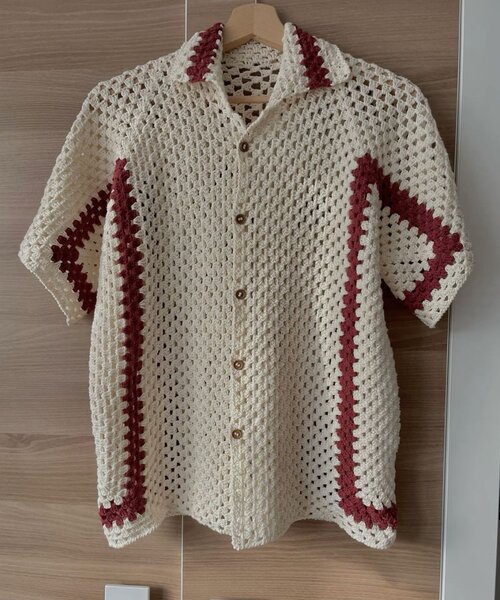 Chemise crochet beige vintage