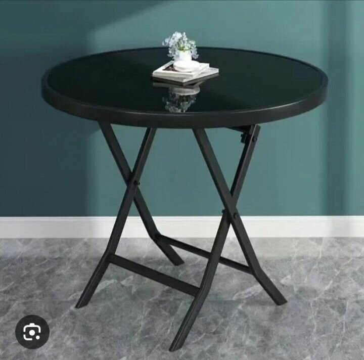Table pliante ronde en verre n
