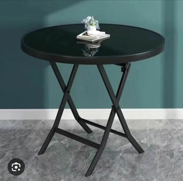 Table pliante ronde en verre n