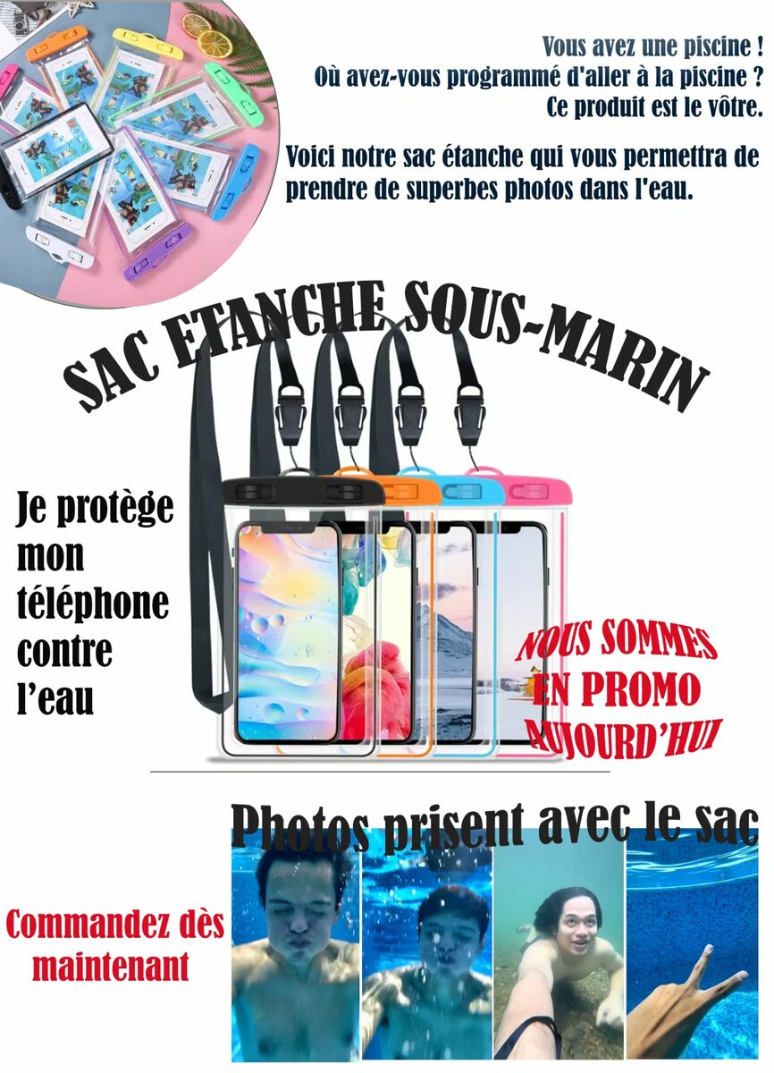 SAC SOUS-MARIN pour la protection de téléphone contre l'eau