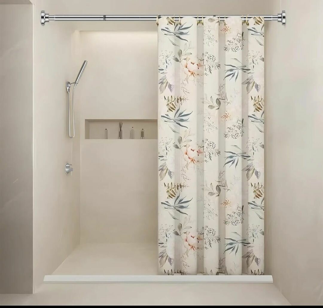 Barre inox ajustable pour rideau .fixation sans vice