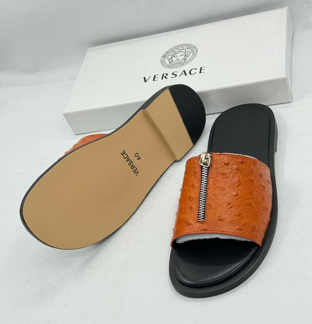 Purely leather slippers
