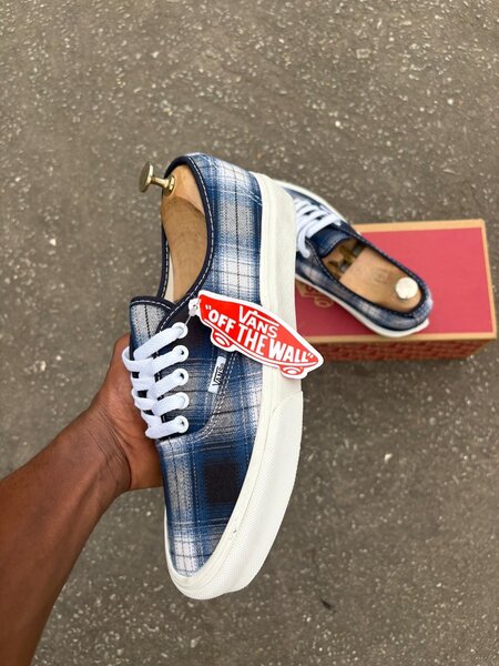 Vans Sneakers en Tartan Bleu