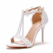 Sandales à talons mariée élégantes