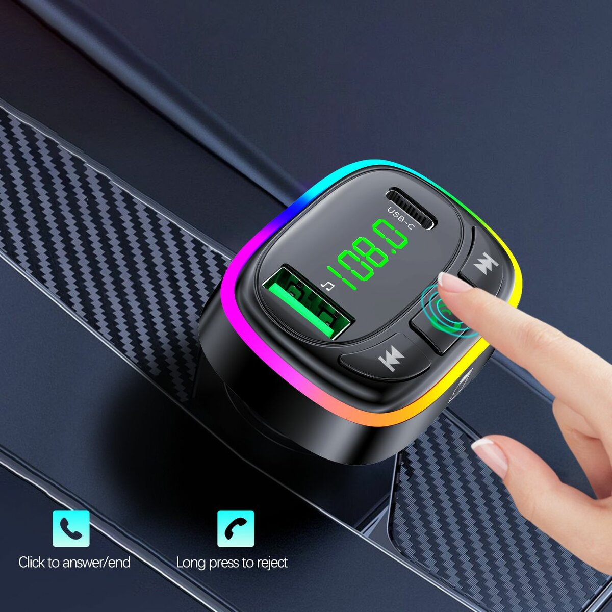Earldom Wireless Car Modulator 3.1A Type C