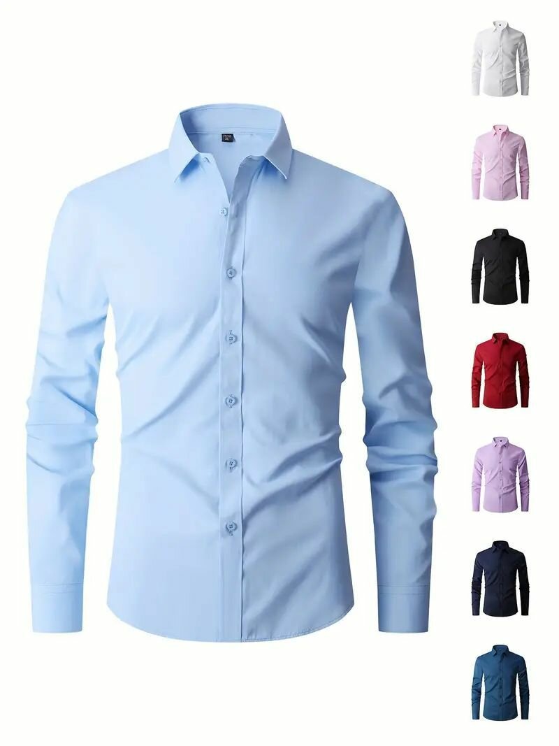 Chemise classique bleu mixte