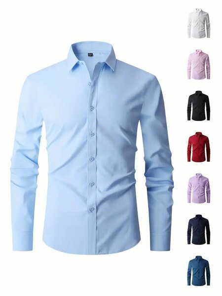 Chemise classique bleu mixte