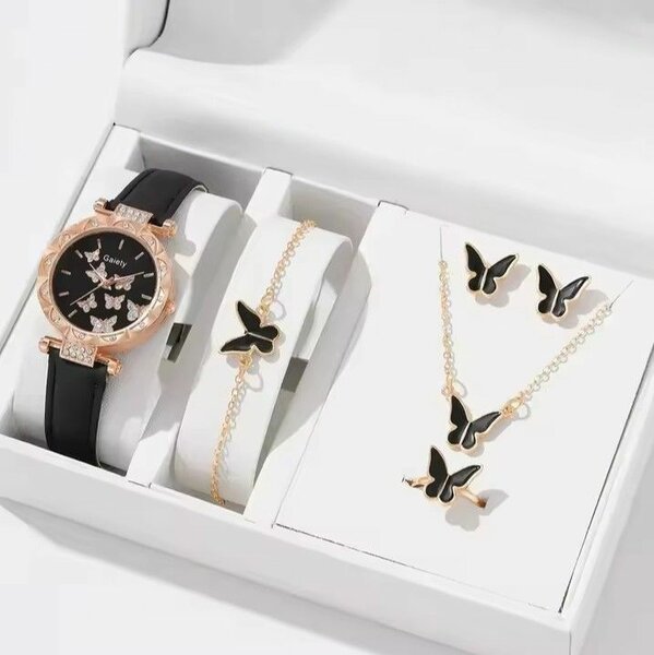 Complet montre +chaîne+Bracelet+boucles d'oreilles