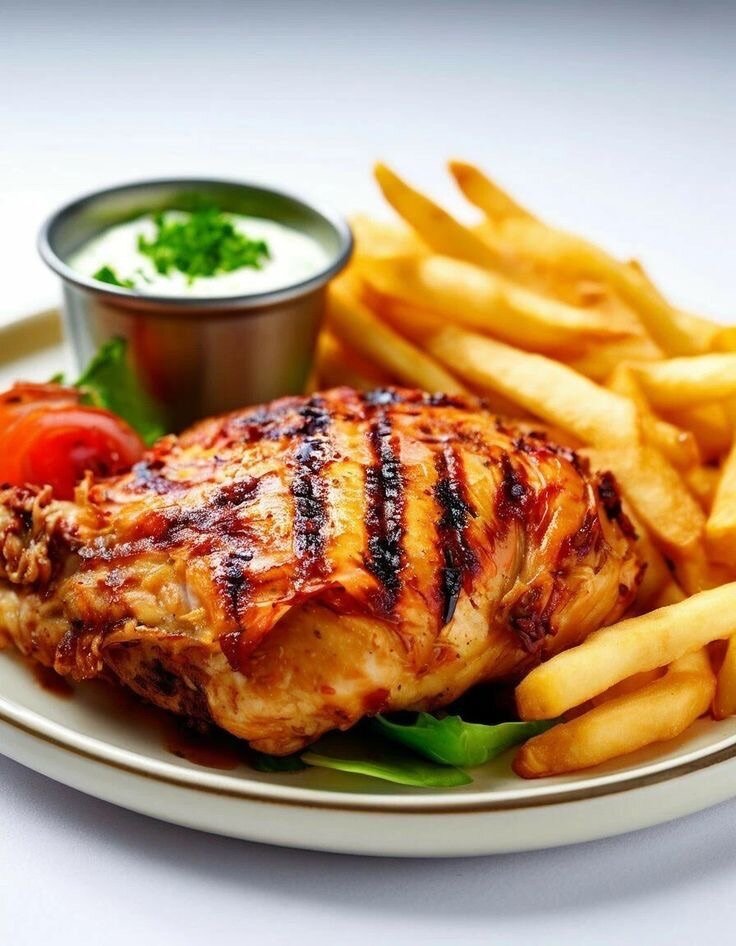 Délicieux Poulet Grillé et Frites