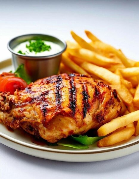 Délicieux Poulet Grillé et Frites