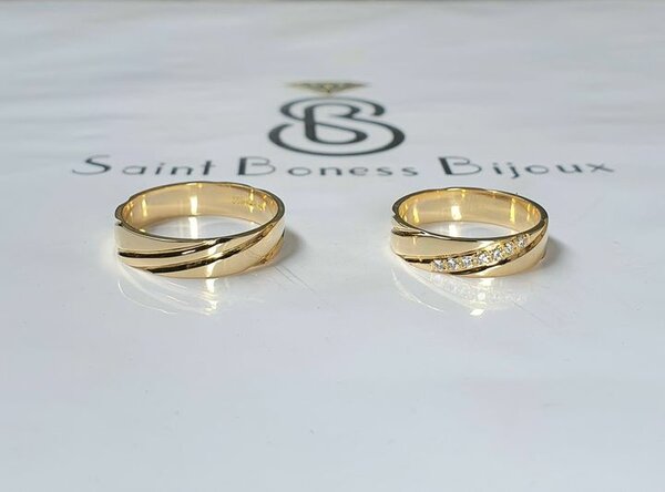 Bague alliance or jaune 18k