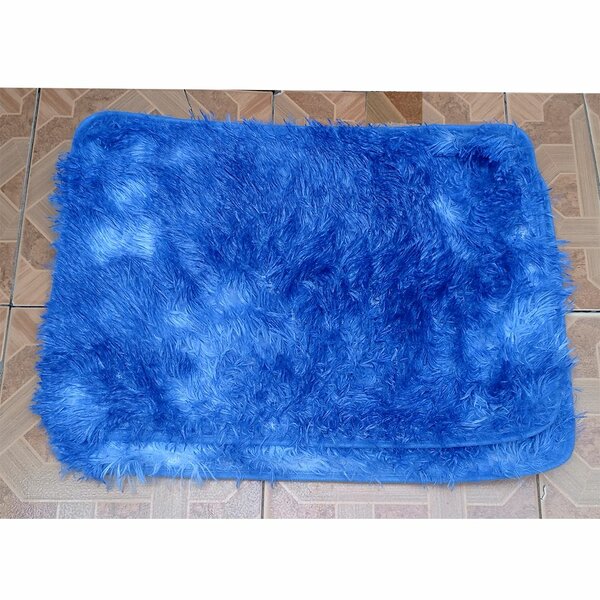 Tapis moelleux bleu 2 ton