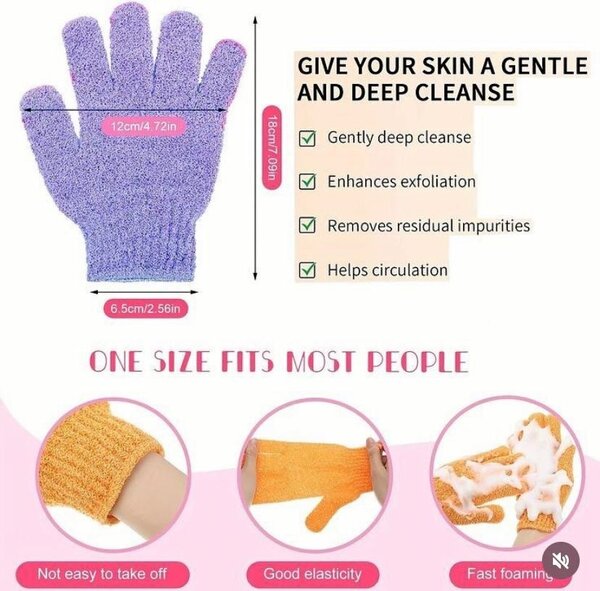 Exfoliating gloves