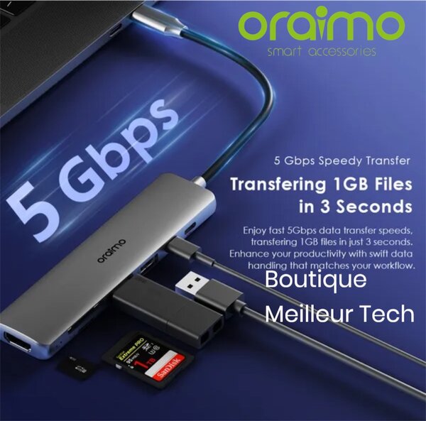 Oraimo Hub USB-C 7-en-1 Rapide