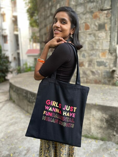 Black tote bag