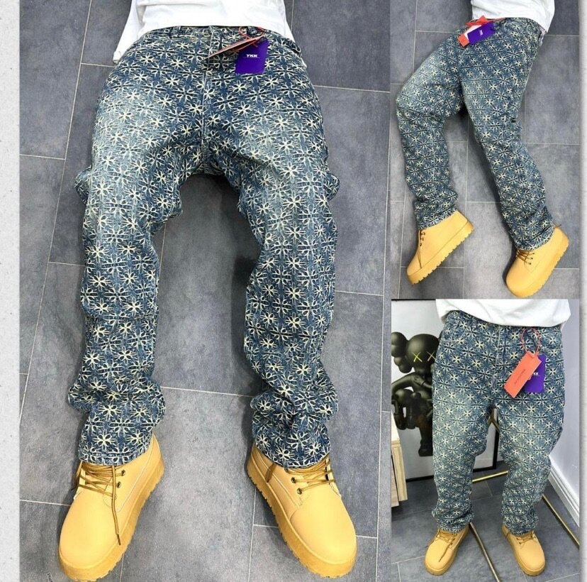 Pantalon en jean imprimé tendance