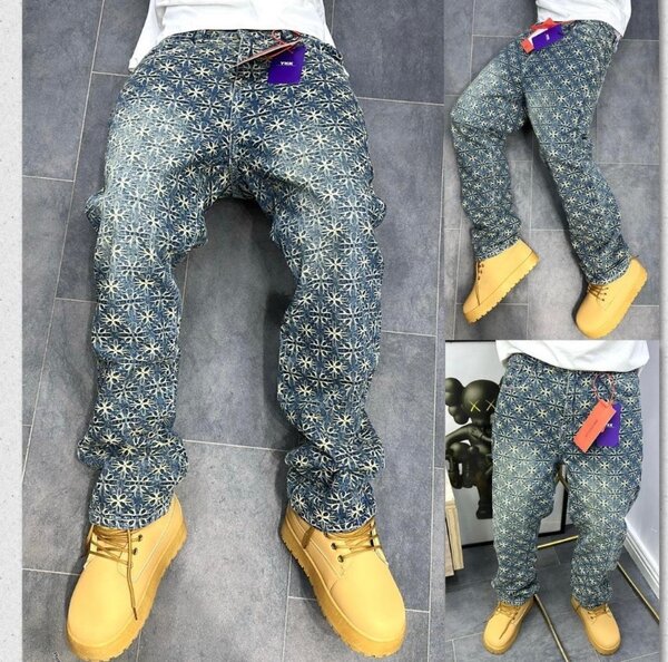 Pantalon en jean imprimé tendance