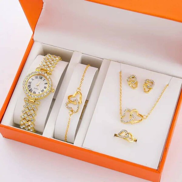 Coffret montre bijou doré élégant