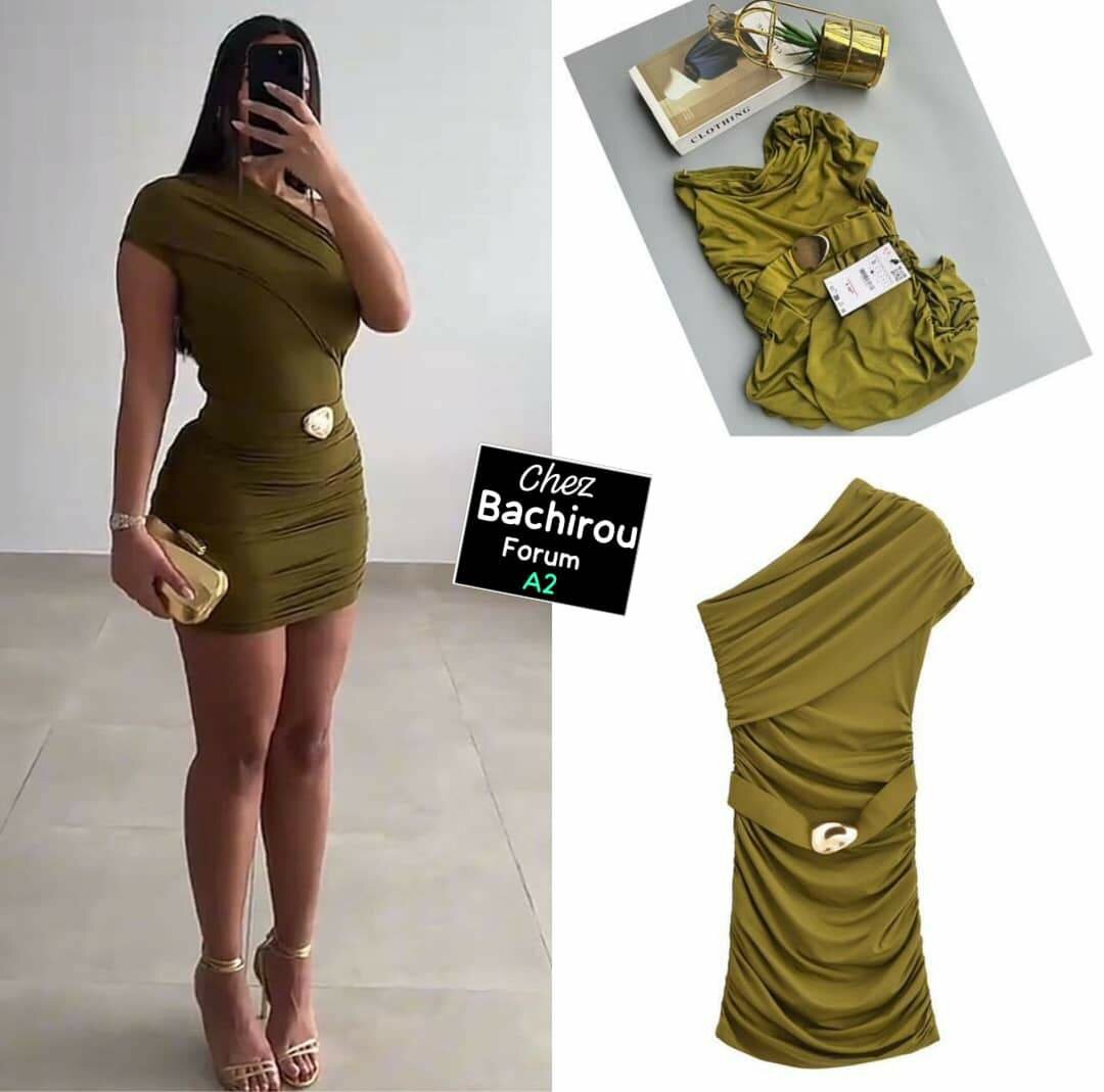 Robe moulante élégante verte