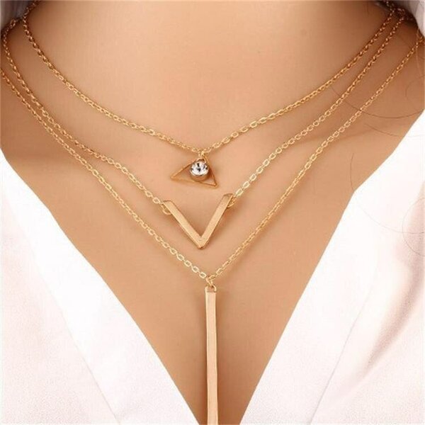 Collier multicouche doré élégant