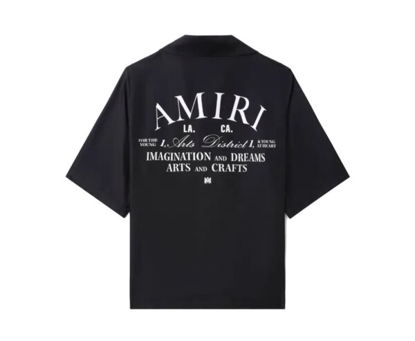 logo-print short-sleeve silk shirt