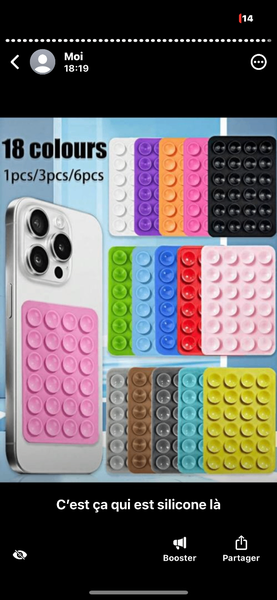 Ventouse silicone pour téléphone