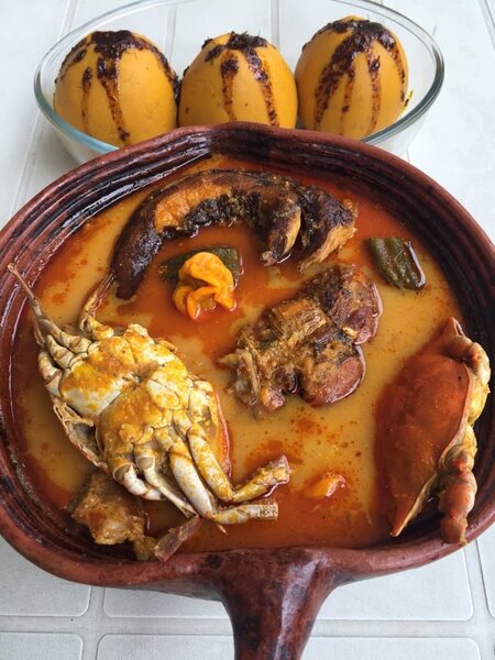 Foufou ( banane) +sauce claire