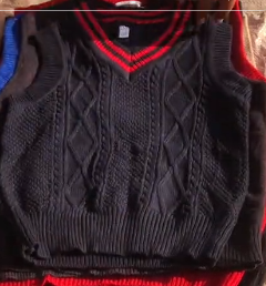 The vest is black