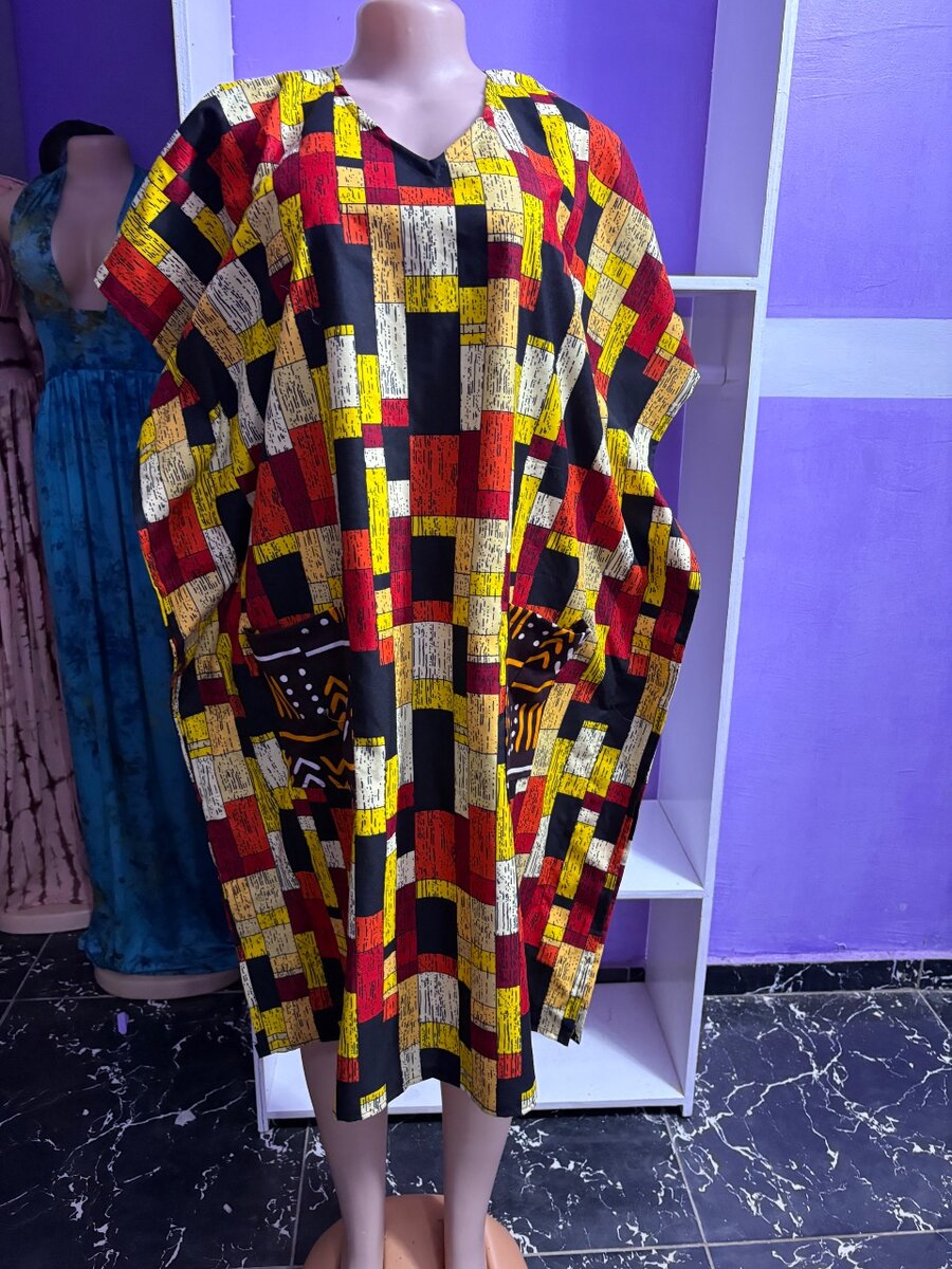 Robe Caftan Motif Coloré