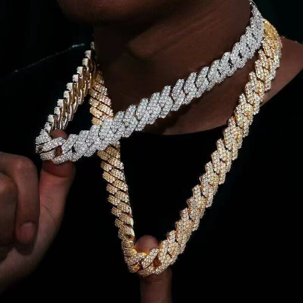 Collier cubain plaqué or