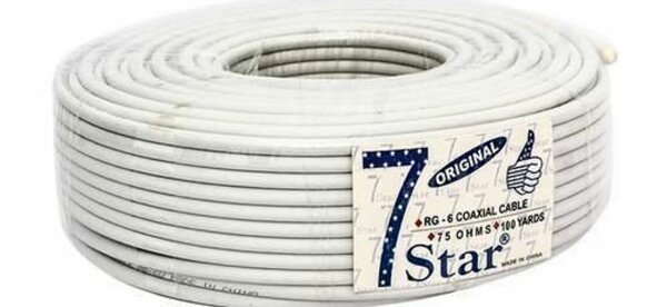 Câble COAXIAL RG6 - 82,296 Mètres (90 Yards ) -Blanc Pour An