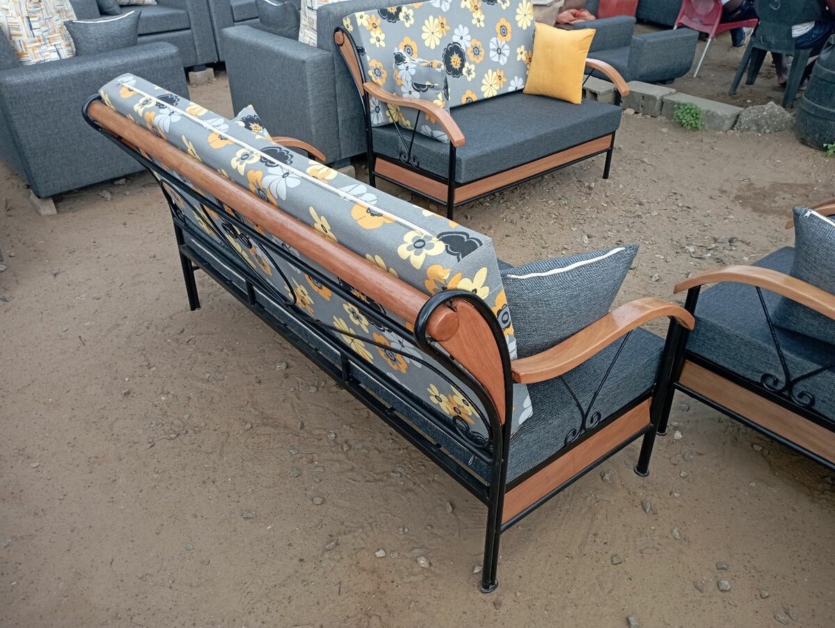 Salon fer forgé bois rond
