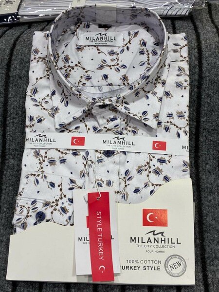 Chemise Homme Imprimée Blanche
