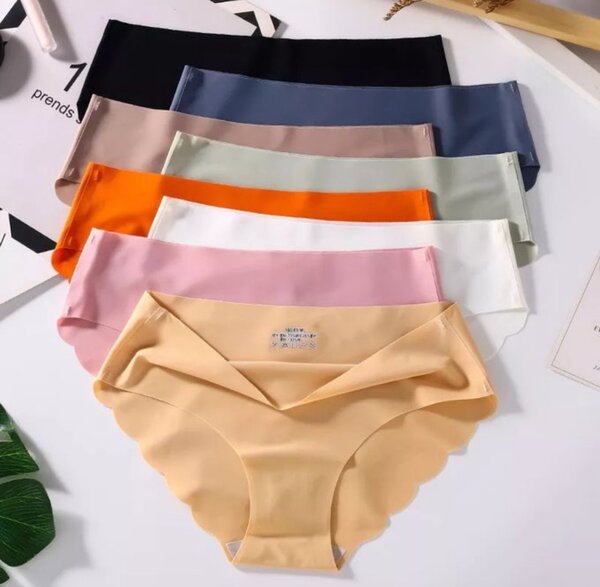 12 Pieces Of Ladies Invisible Panties Set- Multicolour