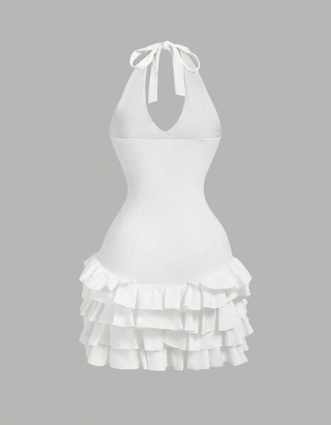 Robe blanche à volants