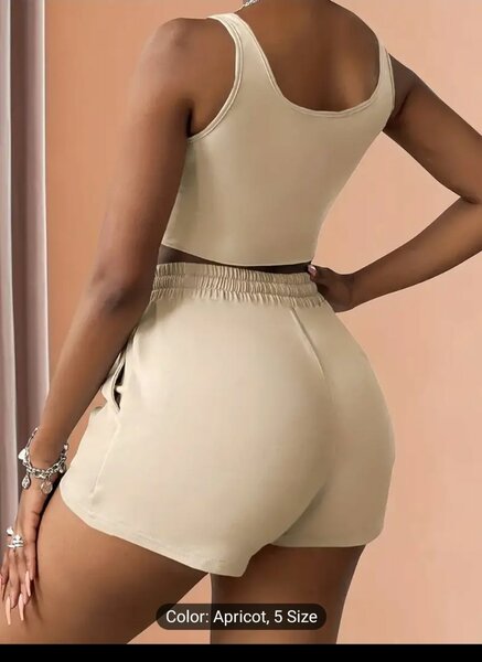 Solid Casual Two-piece Set