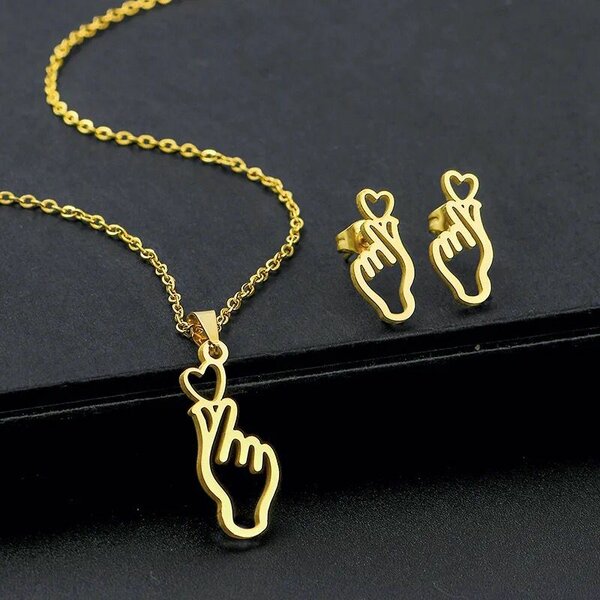 Collier et Boucles Or Minimaliste