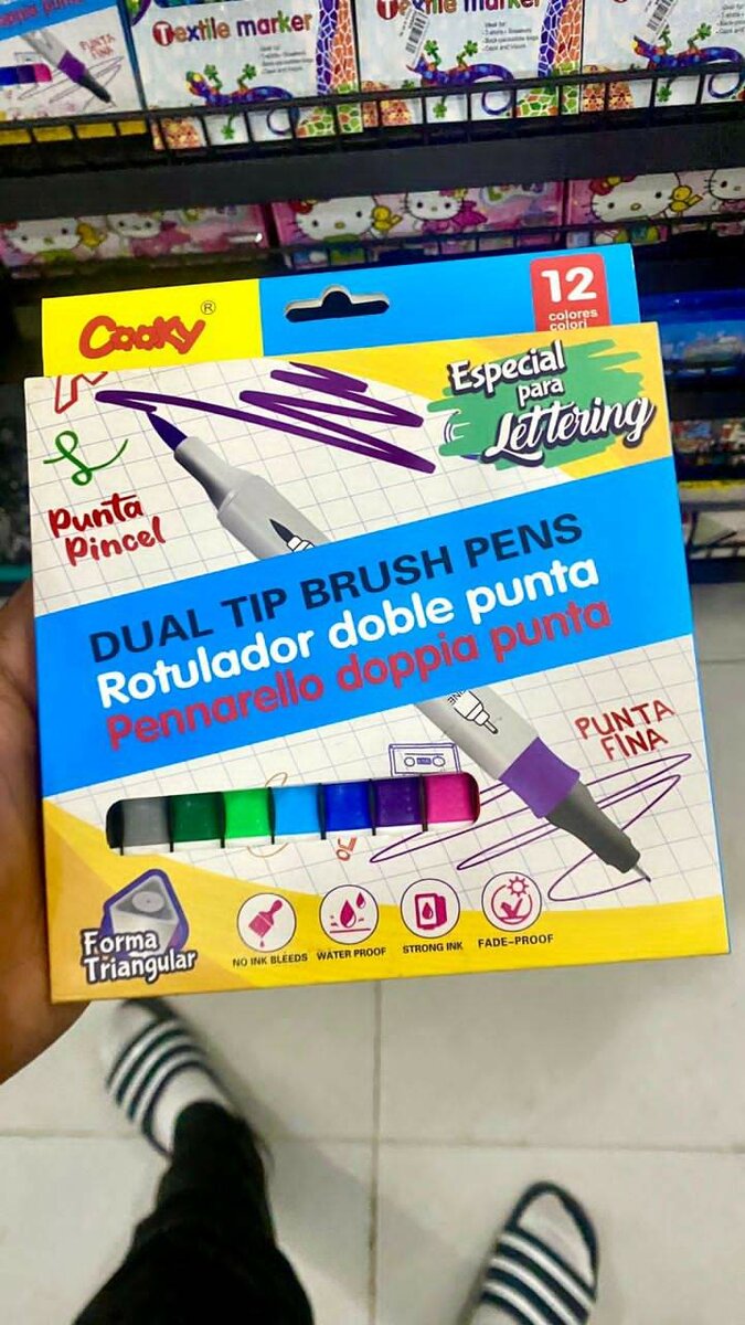 Dual tip brush pens