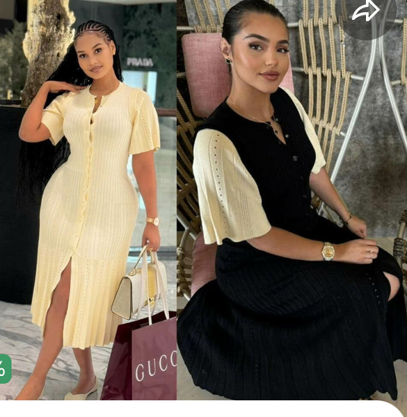 Robe Midi Élégante Boutonnée