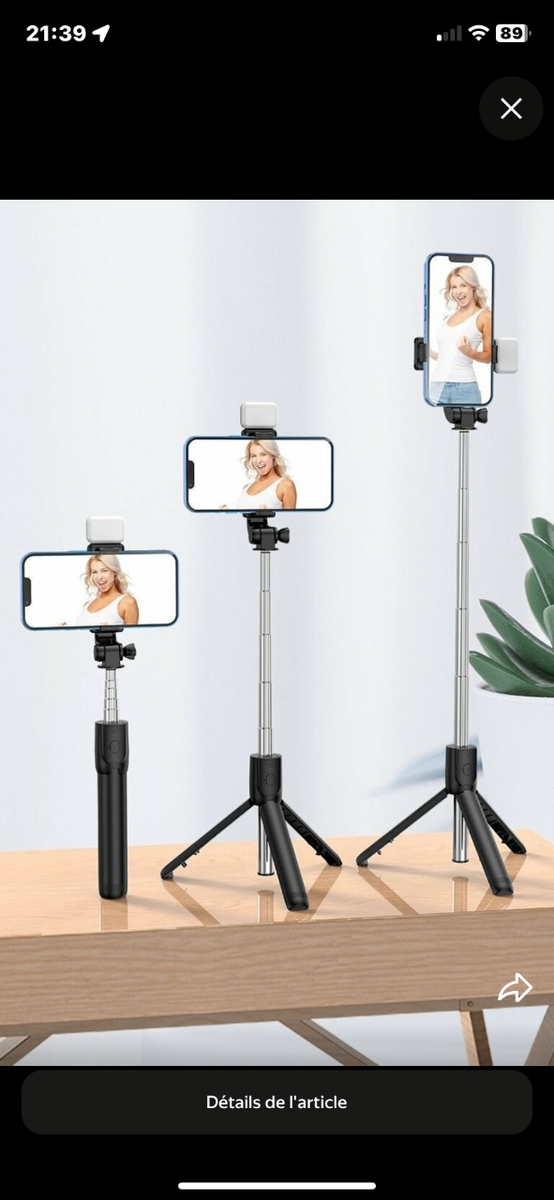 Trépied Selfie Stick Téléphone