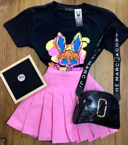 Skirts and club tops with bags