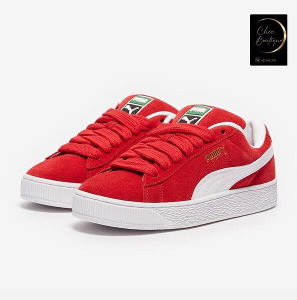 Baskets rouges en daim Puma