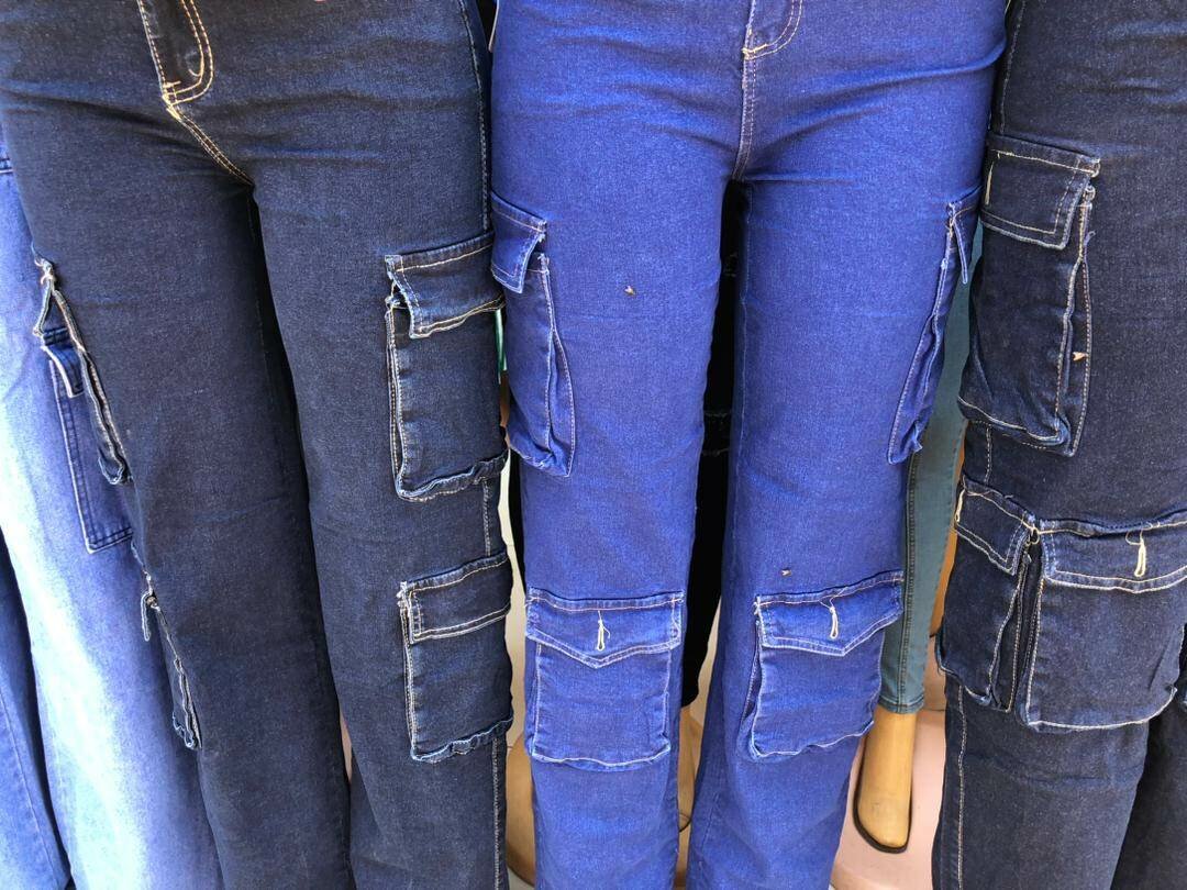 Cargo jean pants