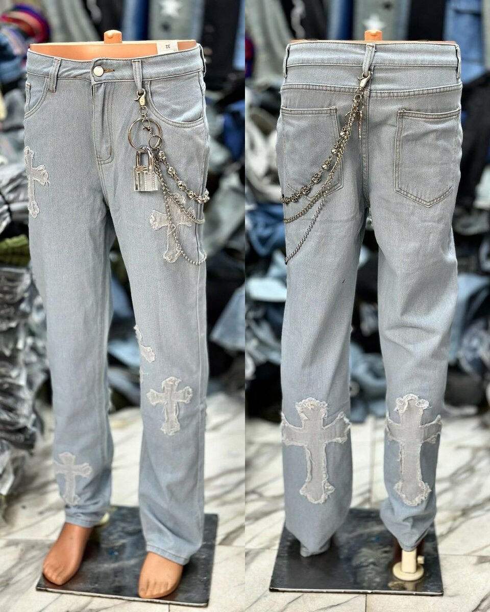 Jeans unisex avec motifs modernes