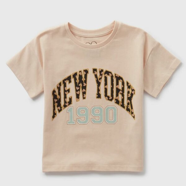 Girls Beige New York T-shirt