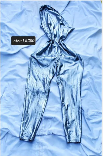 blue jumpsuit